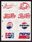 Lithograph page featuring official Pepsi-Cola logos